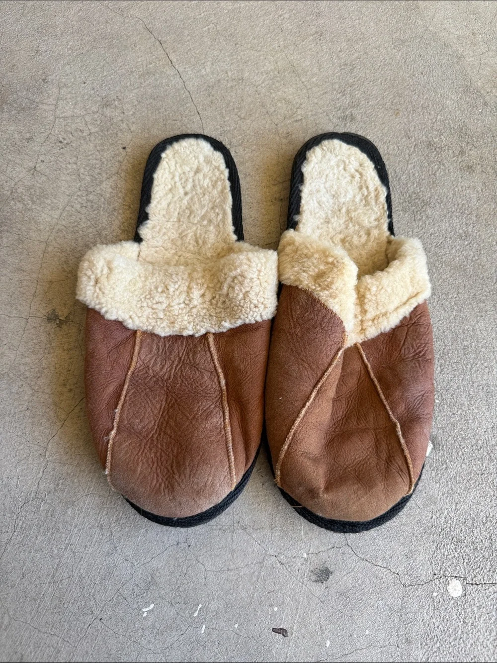 Real Shearling Slip-On Slippers